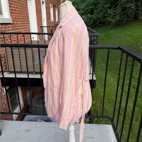 NWT See U Soon Stripe Linen Blend Blazer Size Large - Picture 4 of 13